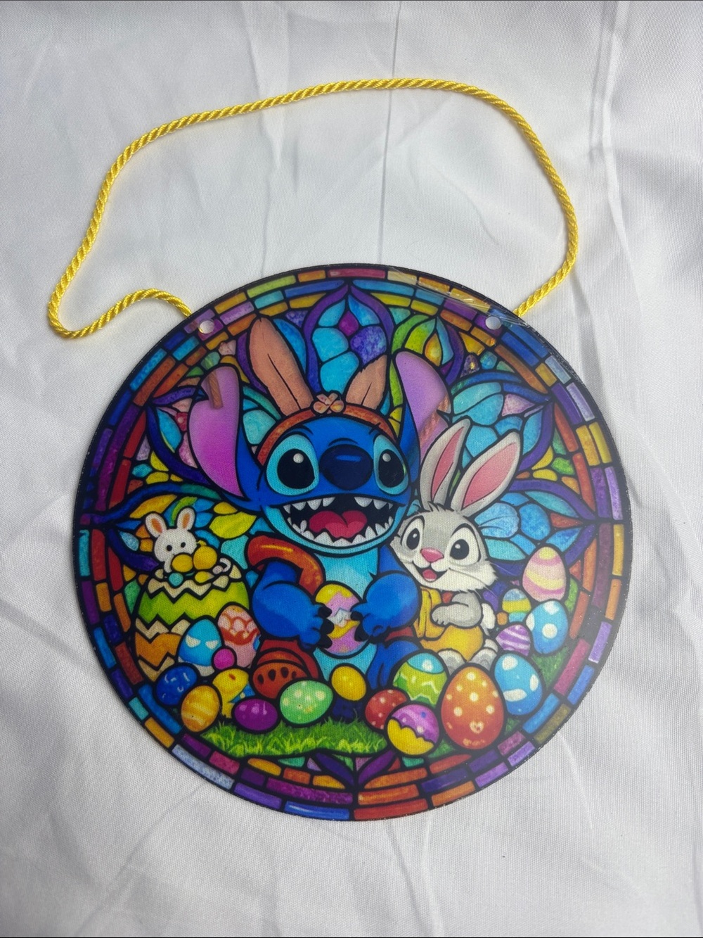BNIP Suncatcher. Stitch & Easter Bunny 6”